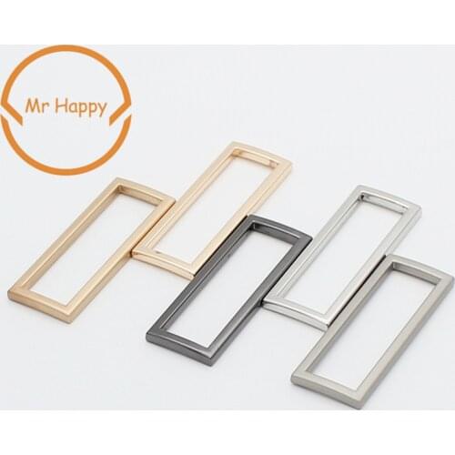 10pcs/lot rectangle silver gold gunblack connection ring alloy metal For Backpack Strap Shoes Dog Collar DIY Accessories