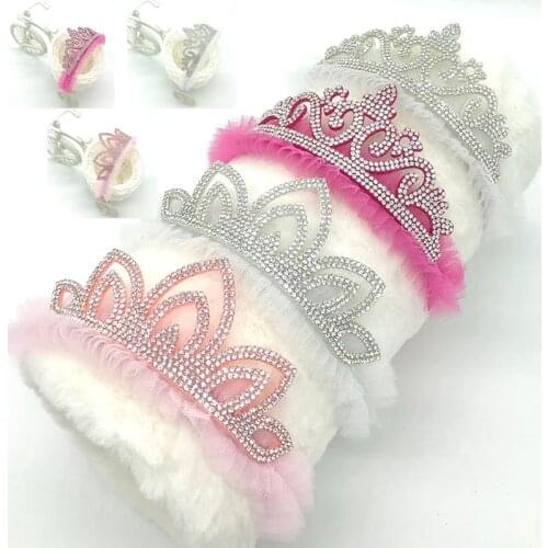 100/pcs Cartoon Cute Girl Hairpins Headband Mesh-Cloth Rhinestone Children Elastic Hairpins For Girls Hand-Woven Hair Accessorie