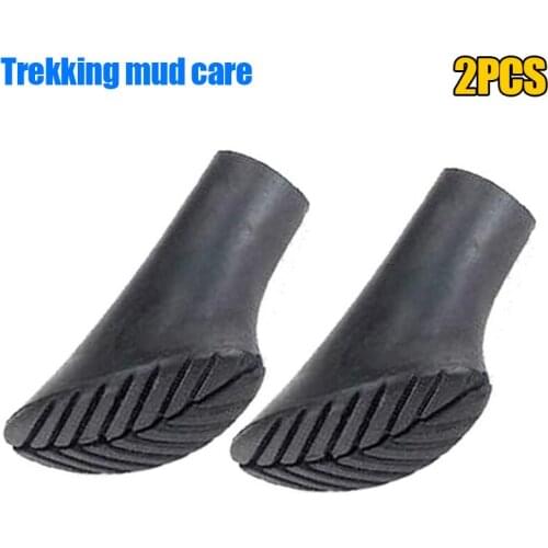 2 Pcs/Set Alpenstock Head Cover Rubber Climbing Walking Stick Hammers Anti-skid Tip Case Protector BHD2