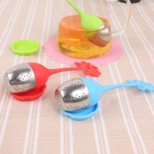 2pcs Cute Tea Infuser Loose Tea Leaf Strainer Silicone Herbal Spice Filter D iffuser Ball FBE2