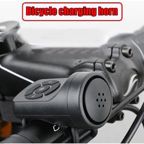 2 in 1 USB Rechargeable Bike Anti Theft Alarm Electric Bell Horn Bicycle Handlebar Warning Safety Ring Bell Cycling Accessories