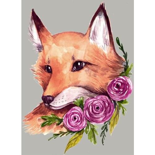 20pcs Flower Fox Washable Heat Transfer Sticker Vinyl Patches Iron On Patch For Clothing Sweaters Dress Jeans Jacket Patchwork