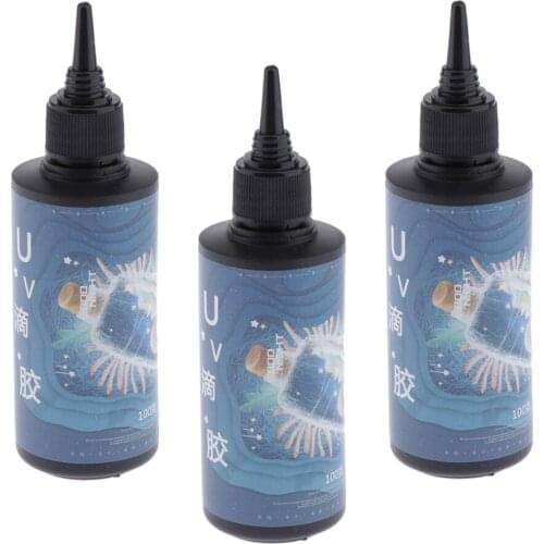 3pcs 100g Clear Epoxy UV Resin Sunlight Activated for DIY Resin Jewelry Craft