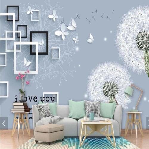 3D Mural Dandelion Taraxacum Wall Papers Home Decor Kids Room Square Frame Modern TV Sofa Background Wall Murals Wall Decor
