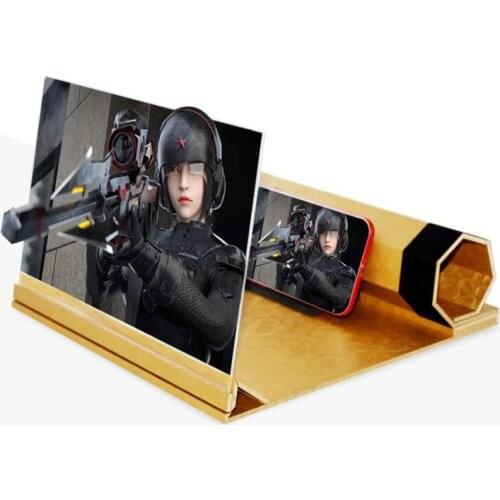 3D Magnifying Glass Eye Protection Wooden 12 Inch 3D Mobile Phone Screen Magnifying Glass Cover Roll Seven Fold Magnetic Bracket