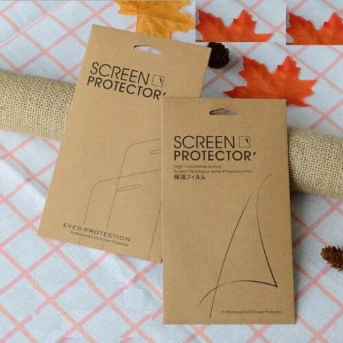 50pcs/lot Brown Kraft Paper Envelope Bag Mobile Films Screen Protector Packaging Packing for iPhone Samsung 2 Style 10x18cm