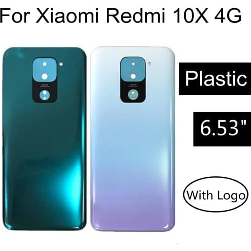 6.53" For Xiaomi Redmi 10X 4G Back Battery Cover Note9 Rear Door Housing Case for For Redmi 10x 4G Battery Cover