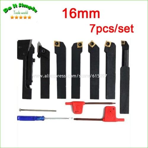 7pcs/set 16mm Hard Alloy Blade with Coating CNC Lathe Turning Tool Cutter