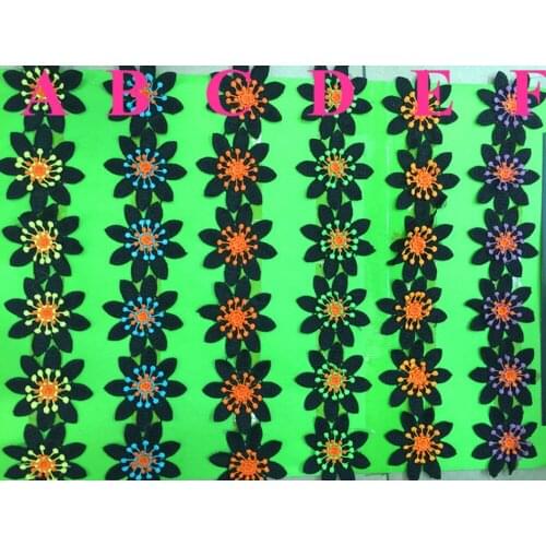 7cm top quality polyester dyed yarn embroidery guipurelace trim,XY1017B