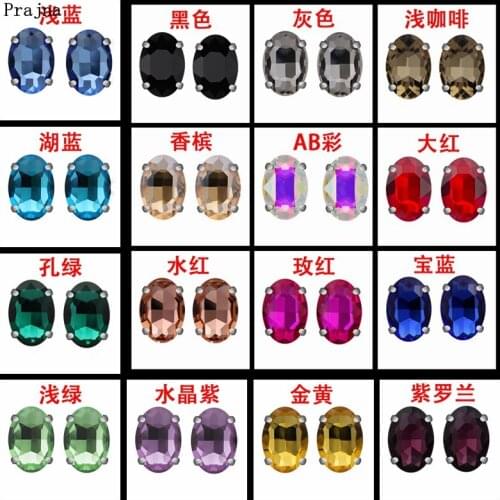 Prajna Diamond Oval Glass Rhinestone Rhinestones With Claw Sew On Crystal Stone Strass Applique For Wedding Dress Nail Art Bags