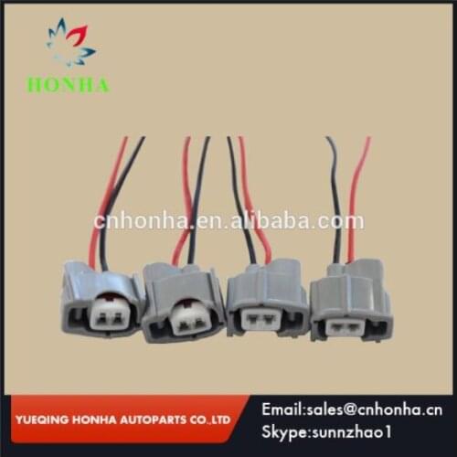 2 Way Female Fuel Injector Wire harness Auto Electrical 850cc Connector 90980-11875 6189-0611 with 20cm 16AWG black and red wire