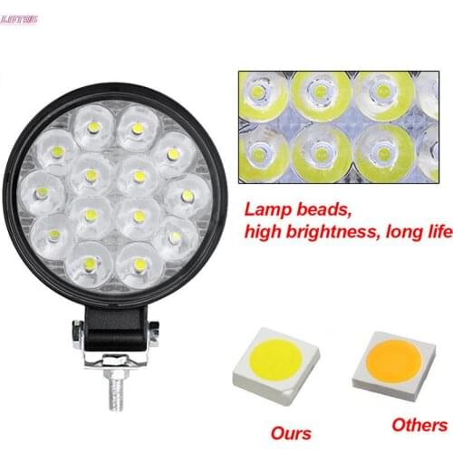Work Light 42W/48W Car Headlight 14 Led Car Light For Truck Offroad Night Drive Offroad Accesories Прожектор 12v