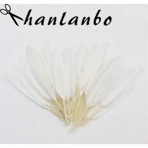 White 500pcs/lot Swan Duck Plumes Natural Goose Feather Craft Decoration 3-5inch Feathers For Jewelry Hat Clothing Decor