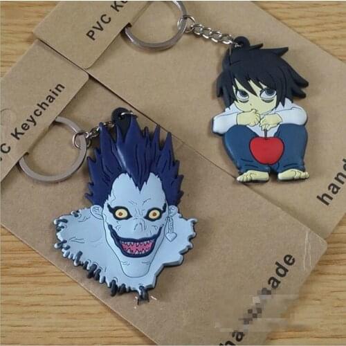 2 style DEATH NOTE Cosplay keychain Ryuk PVC Pendant aircraft boarding bags hanging jewelry accessories Llavero Doll Toy Cute