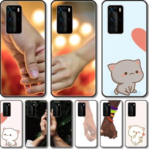 Love couple Phone Case For Huawei P 40 30 20 10 9 8 Lite E Pro Plus black cell shell