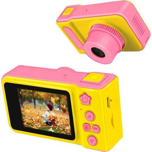 Kids Camera Kids Digital Video Camera 1080P FHD Kids Shockproof Video Camcorder with 2 Inch IPS Screen Kids Digital Camera Pink
