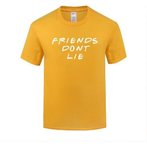 Funny Friends Dont Lie Cotton T Shirt Design Men O-Neck Summer Short Sleeve Tshirts Letter Tees