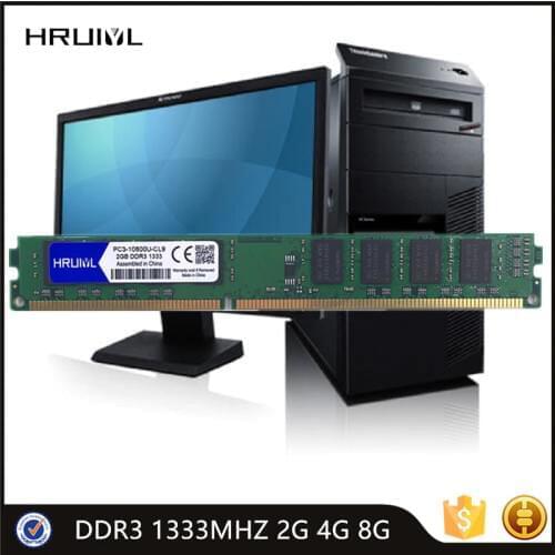 HRUIYL RAM DDR3 PC-10600 2G 4GB 8GB Long DIMM Module Memoria 1333MHZ 240Pin Desktop Motherboard Computer Memory Original Chips