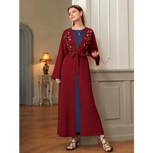 Eid Dubai Abaya Kimono Hijab Muslim Dress Abayas For Women Caftan Kaftan European Islam Clothing Robe Femme Musulman De Mode