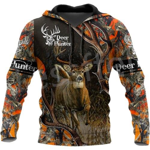Tessffel 3DPrint Camo Deer Hunting Tattoo Animal Hunter Men/Women NewFashion Jacket Zip Funny Hoodies Long Sleeve Streetwear S11