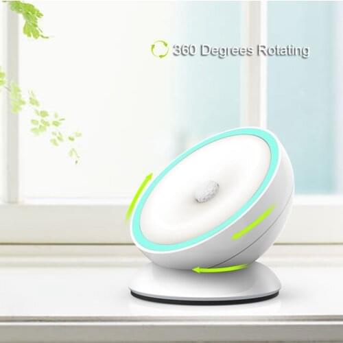 360 Degree Rotate Motion Sensor Night Light Magnetic Automatic LED Wall Night Light Auto On Off Battery For Hallway Pathway