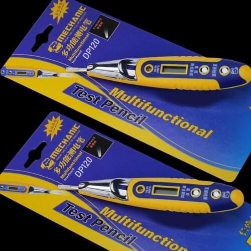 MECHANIC Digital Test Pencil Multifunction AC DC 12-250V Tester Electrical LCD Display Voltage Detector Test Pen for Electrician