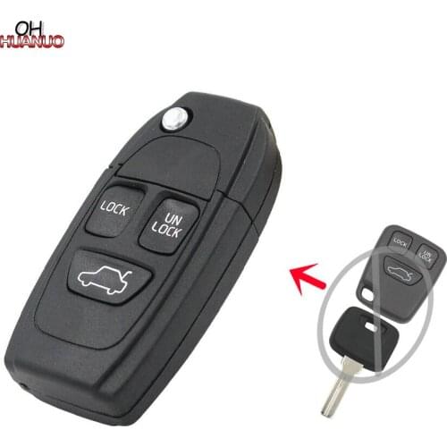 Modified 3 Button Flip Floding Remote Key Shell key Case Housing Upgrade For Volvo C70 S40 S60 S70 S80 S90 V40 V70 V90 XC70 XC90