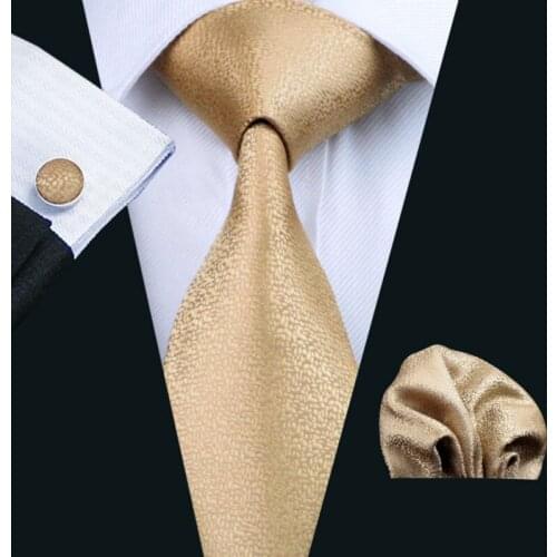 LS-532 Men`s Tie 100% Silk Novelty Print Jacquard Woven Classic Tie+Hanky+Cufflinks Set For Men Formal Wedding Business Party
