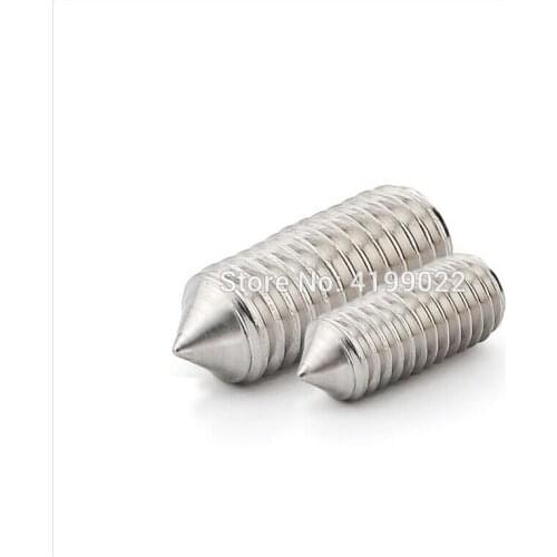 50Pcs DIN914 M2 M2.5 M3 M4 M5 Stainless Steel 304 Grub Screws cone Point Hexagon Socket Set Screws Headless