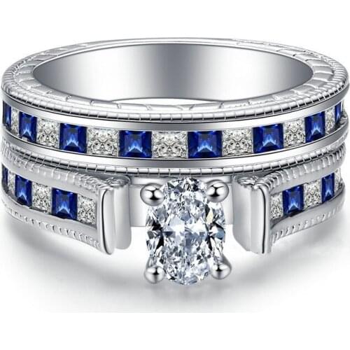 Fashion Crystal Rhinestones Rings Set For Women Jewelry Charm Female Wedding Engagement Party Gift Fashion Womens Rings