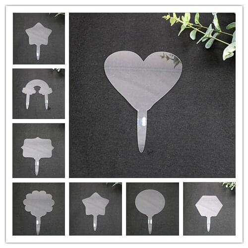 DIY Unfished Transparent Clear Acrylic Cake Topper Cake Molde Wedding Birthday Engagement Anniversary Toppers Baby Shower n