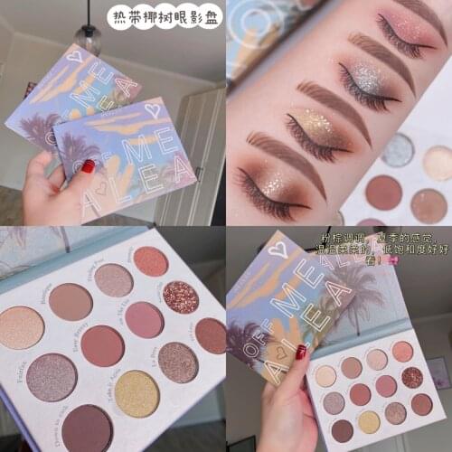 12 Colors Glitter Metallic Shiny Eyeshadow Palette Shimmer Matte Diamond Pigmented Eyeshadow Pallete Cosmetic Makeup Palette