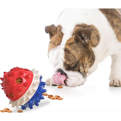 Dog Toy Rubber Ball Chew Dispenser Leakage Food Play Ball Interactive Pet Dental Teething Training Toy Squeaky Float Toy Balls