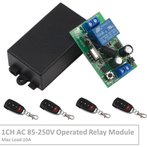 RF Switch Remote Control AC 85~220V 1CH Relay Receiver and Transmitter for Universal Garage Control and Home appliance Control