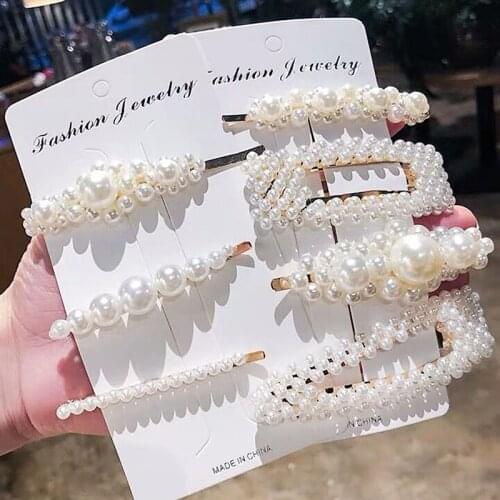 Luxury Big Simulated Pearl Barrettes Hairclip For Women Fashion Jewelry Hair Accessories Wedding Hairgrip Pins Headdress 2019