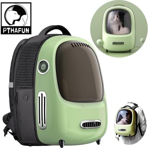Cat Carrier Bag Pet Carrier Backpack Space Capsule Built-In Fan Lighting Outdoor Travel Carry Bags Cats Small Dog Breathable Bag