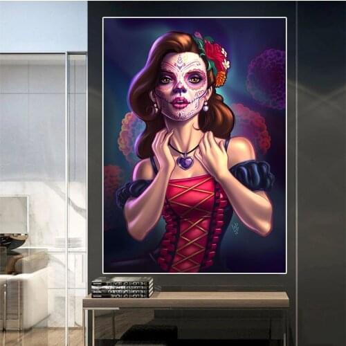 Tattoos Lady 5d Diy Diamond Painting Mosaic Diamond Picture Full Square Round 3d Diamond Embroidery Sale Demon woman