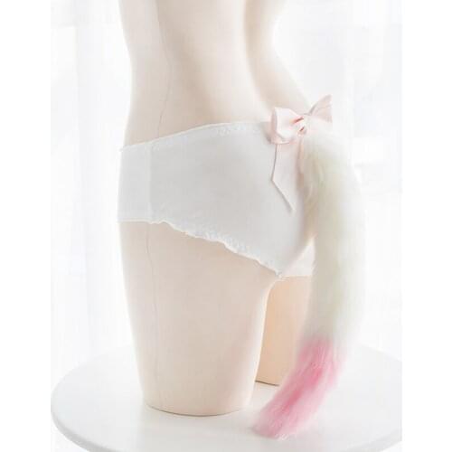 Kawaii Women Sexy Panties Big Cute Fox Tail Cotton Briefs Female Underwear Seamless Lingerie Costume Cosplay pussy panties sex