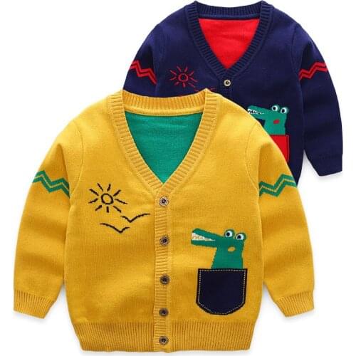 Baby Boys Outerwear Coat For Girl Fashion Crocodile Cardigan Clothing Sweater Outwear Children Kids Autumn Winter Coats