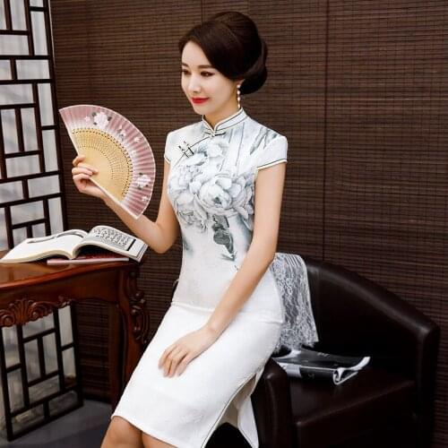 Spring 2020 Tifancy New Improved Cheongsam Dress Large Size Cheongsam Daily Party Traditional Chinese Women Long Dresses Платье