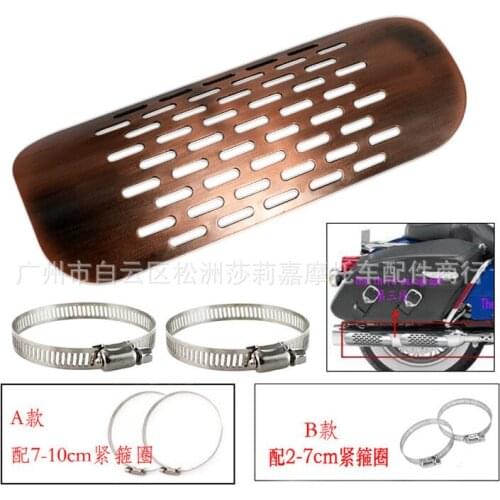 Cafe racer motorcycle exhaust muffler pipe cover hollow chrome moto exhaust muffler heat shield heel guard motorbike accessories