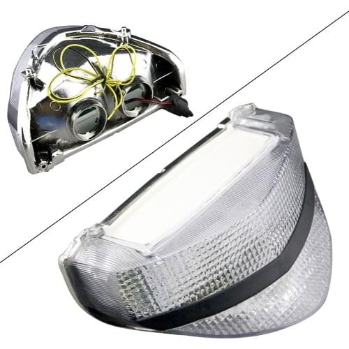 E-Mark Motorcycle Rear Taillight Brake Turn Signal Integrated LED Light For Honda CBR 929RR 2000 2001 CBR929RR 00 01 Clear
