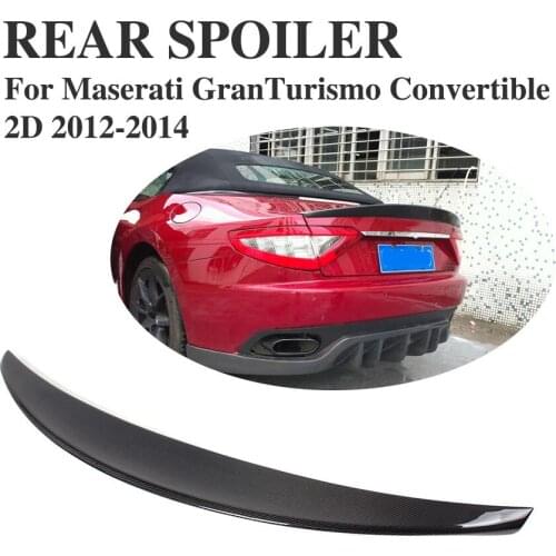 Carbon Fiber Rear Trunk Spoiler for Maserati GranTurismo Coupe 2 Door Boot Tail Wing 2012-2014 Car Trunk Trim Sticker