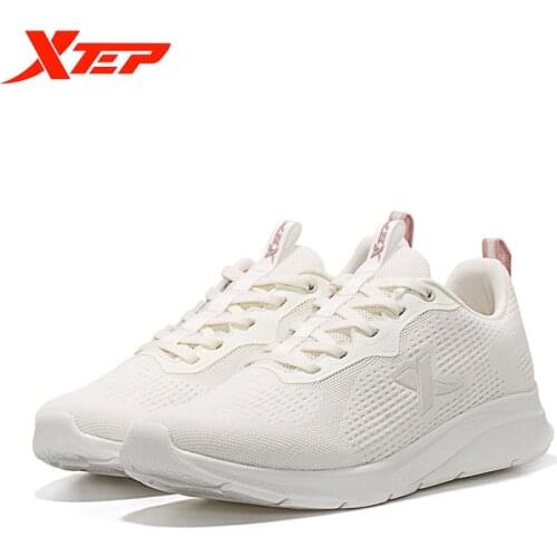 Xtep Womens Shoes Spring Sports Shoes Running Shoes Mesh Breathable Casual Shoes Lightweight Shock Absorption 879118110112