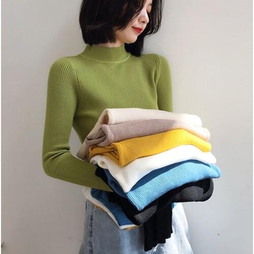 Jumper pull Femme 2020 turtleneck sweater women Tops pullovers Ladies sweater winter Female casual knit sweater Korean Black New