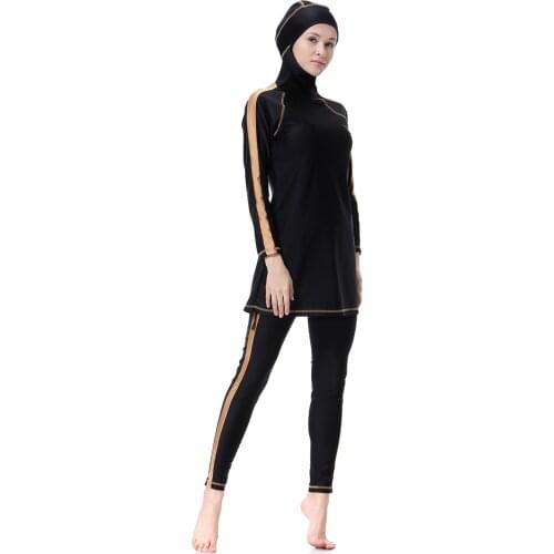 2 Piece Plus Size Modest Hijab Swimwear Tesettur Mayo Long Sleeve Badpak Dames Hasema Burkini 2019 Swimsuit Muslim Camping Mayo