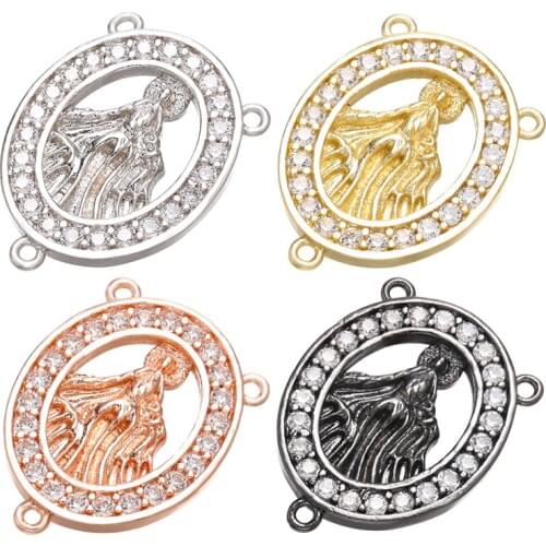 ZUHKOU 16x22mm Delicate crystal statue necklace pendant Connector for women DIY necklace jewelry Accessories making model: VD658