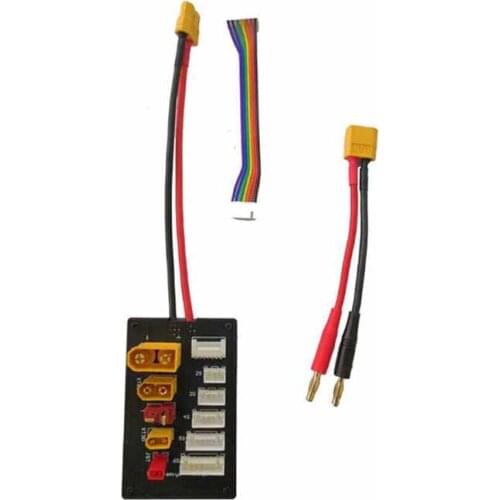 1set 2-6S Battery Parallel Charging Adapter Board Support XT90/XT30/XT60/JST/T Plug with 14AWG Wire Connector for RC Drone Parts