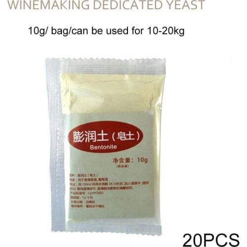 10g/20pcs Bentonite home brewing accessories wine clarifier yeast wine beer special brewing accessories tool wine accessories