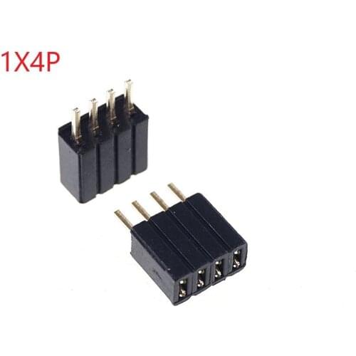 10pcs 1x4 P 4 pin 1.27mm Pitch Pin Header Female single row straight through hole DIP Rohs Lead free